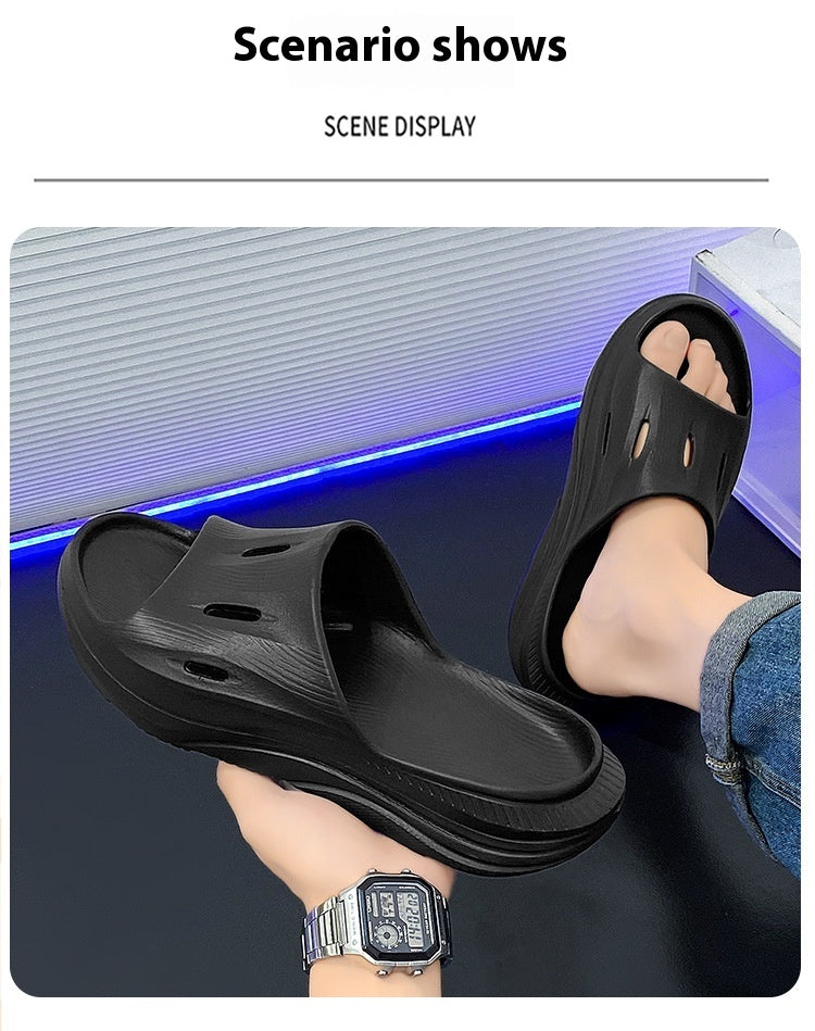 Wear-resistant Beach Sandals Outdoor Leisure Shit Feeling Home Single Strap Slides Trendy Shoes